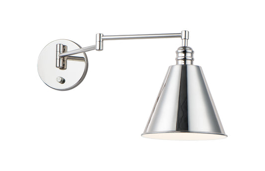 Library Wall Sconce Horizontal Swing Arm Polished Nickel by Maxim Lighting