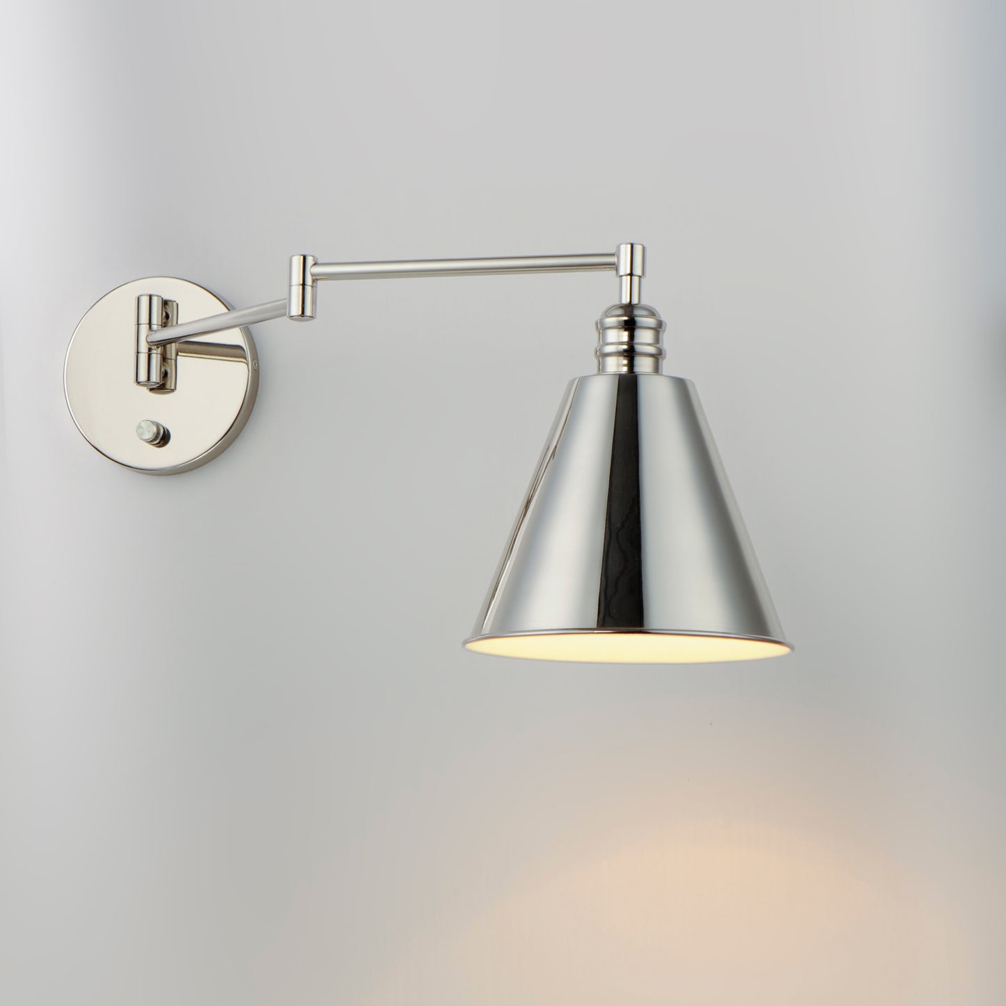 Library Wall Sconce Horizontal Swing Arm Polished Nickel by Maxim Lighting