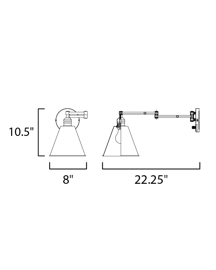 Library Wall Sconce Horizontal Swing Arm Heritage by Maxim Lighting