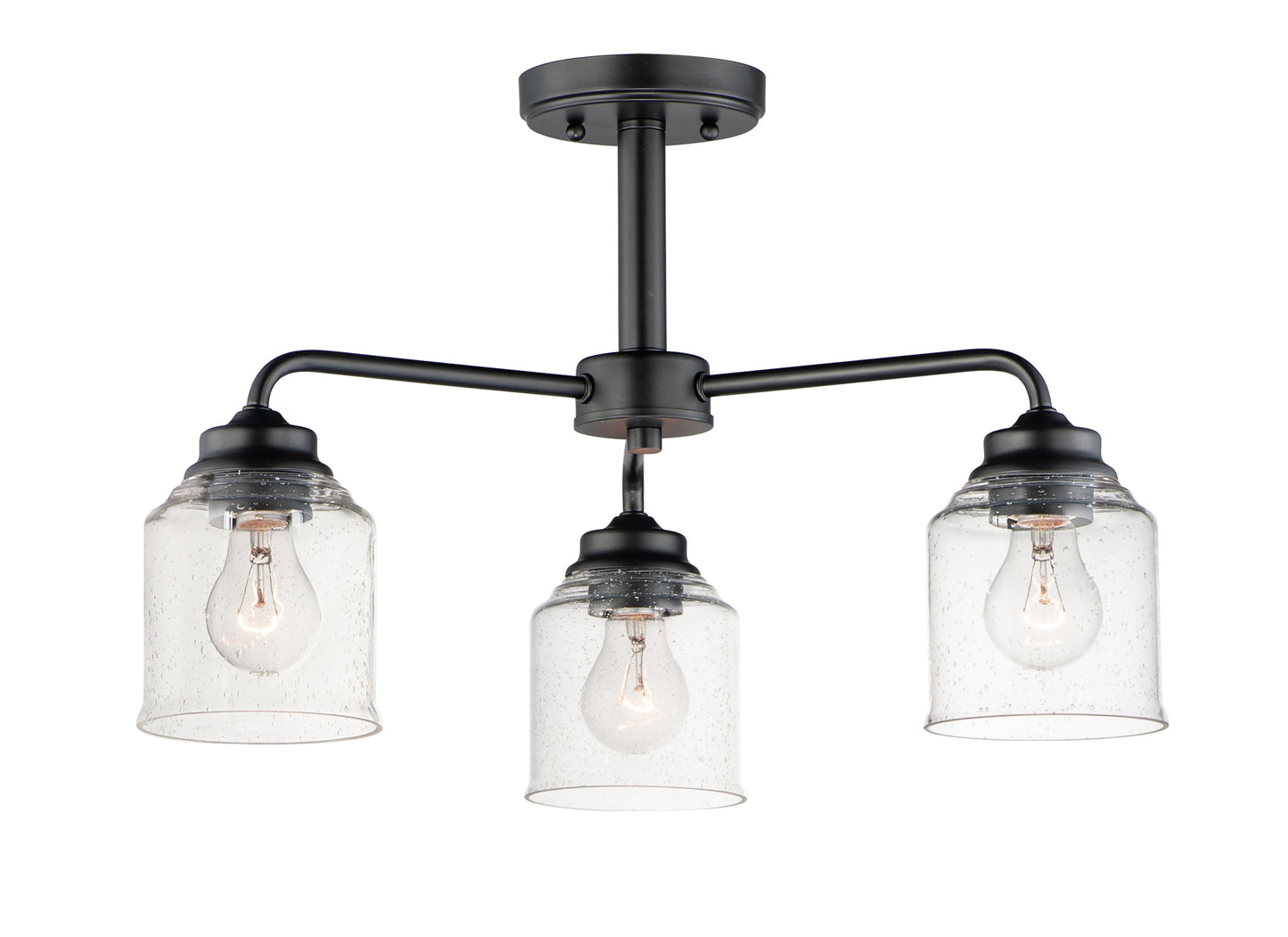 Acadia 3-Light Semi-Flush Mount/Chandelier Black by Maxim Lighting