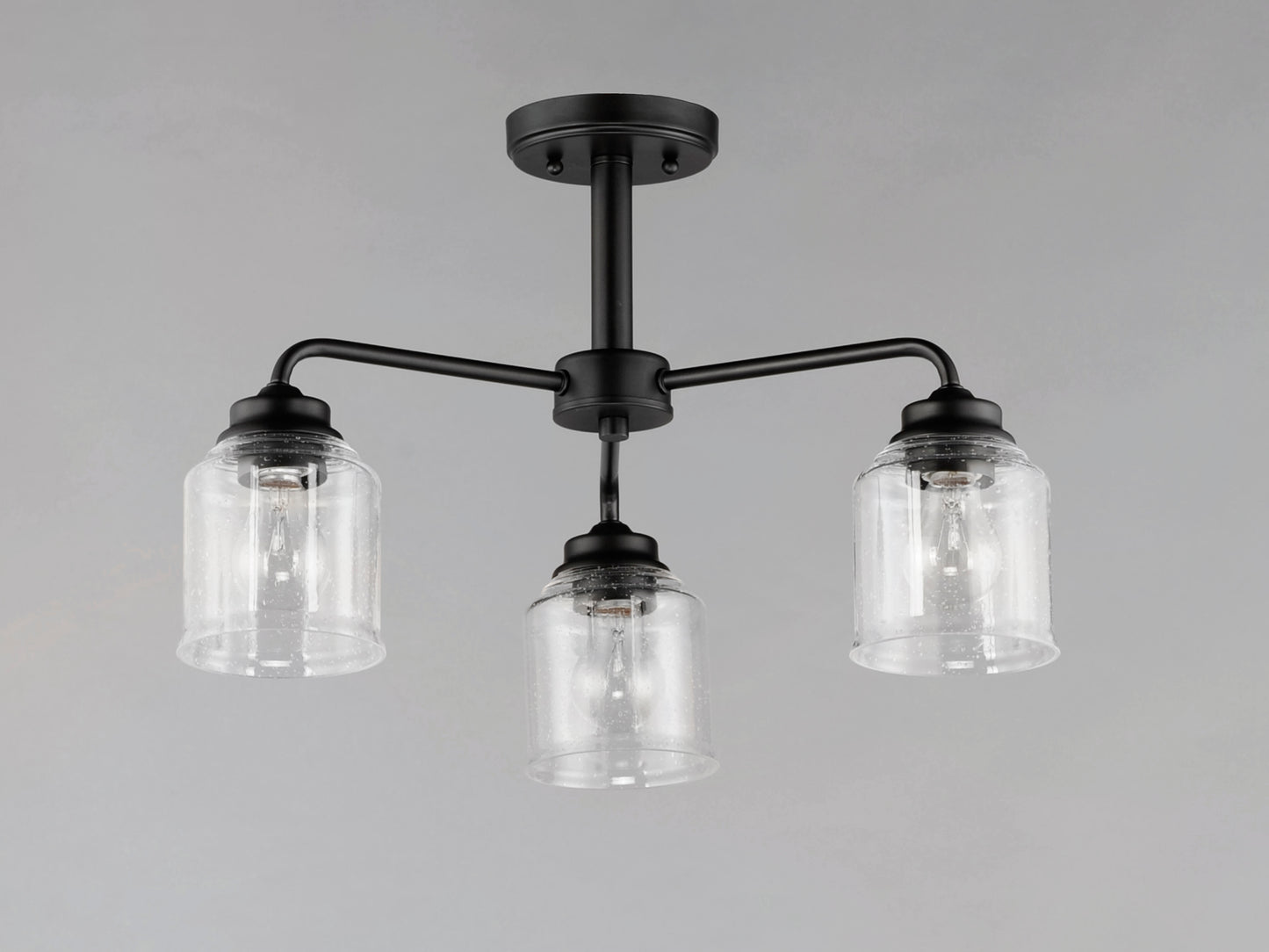 Acadia 3-Light Semi-Flush Mount/Chandelier Black by Maxim Lighting
