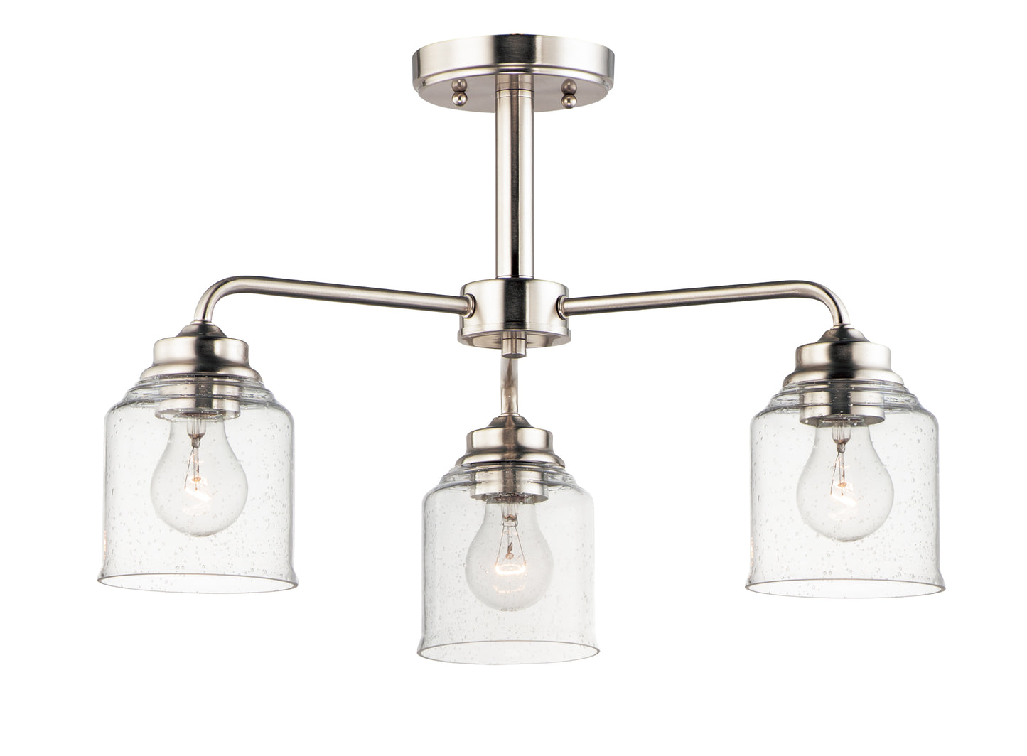 Acadia 3-Light Semi-Flush Mount/Chandelier Satin Nickel by Maxim Lighting