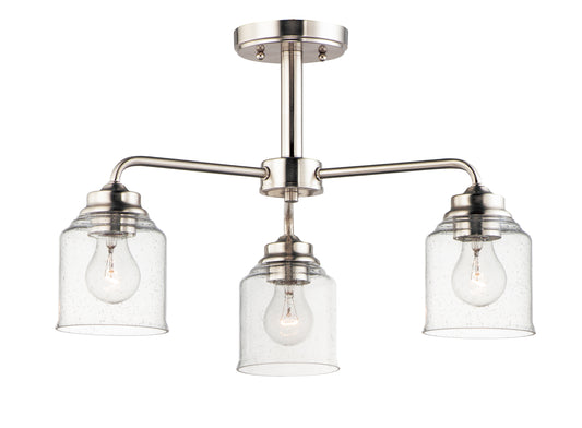 Acadia 3-Light Semi-Flush Mount/Chandelier Satin Nickel by Maxim Lighting