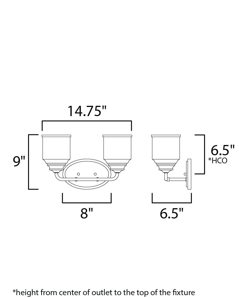 Acadia 2-Light Bath Vanity Satin Nickel by Maxim Lighting