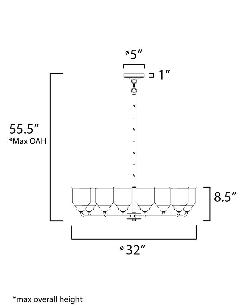 Acadia 8-Light Chandelier Black by Maxim Lighting