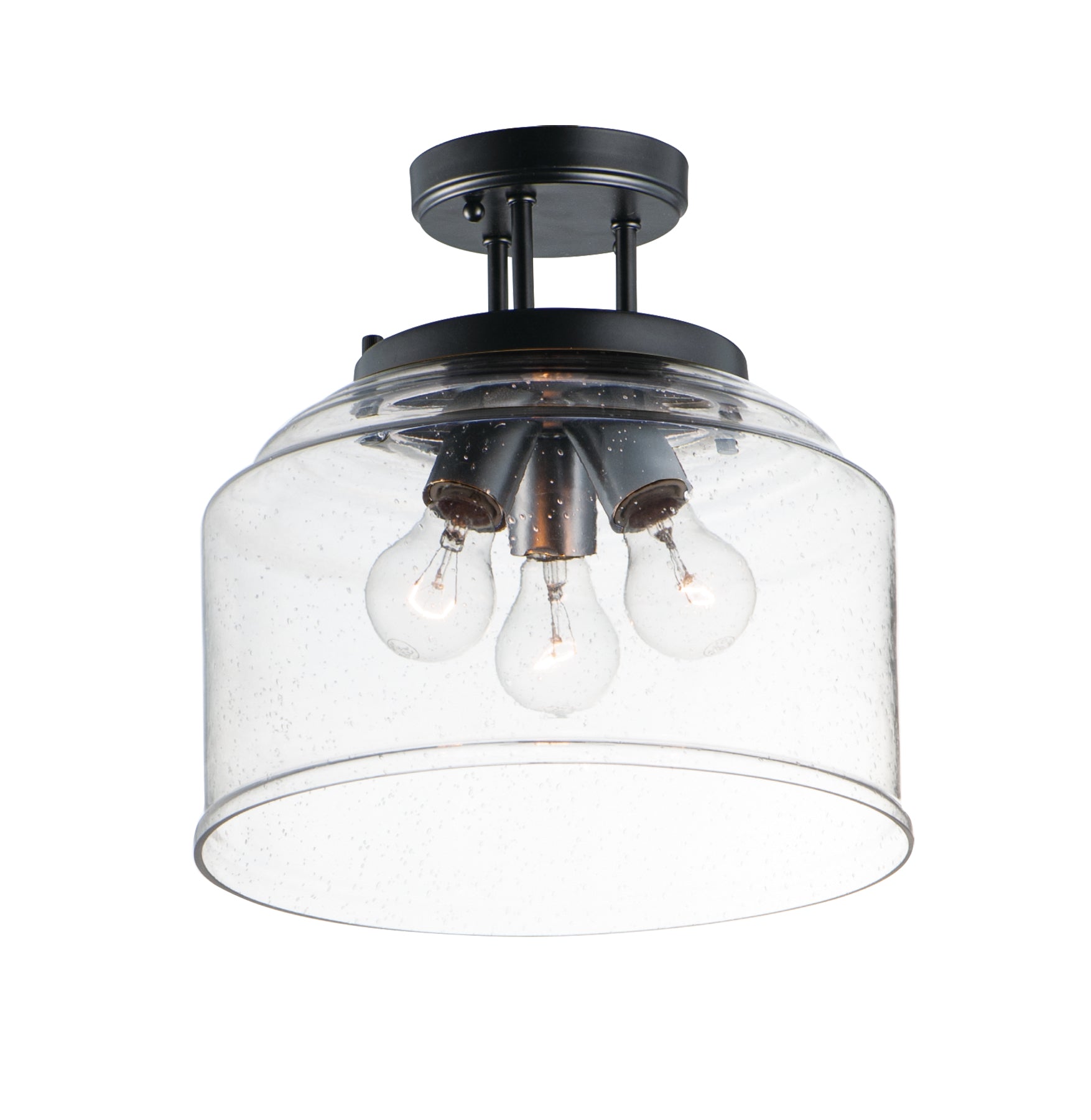 Acadia 3-Light Semi-Flush Mount Black by Maxim Lighting