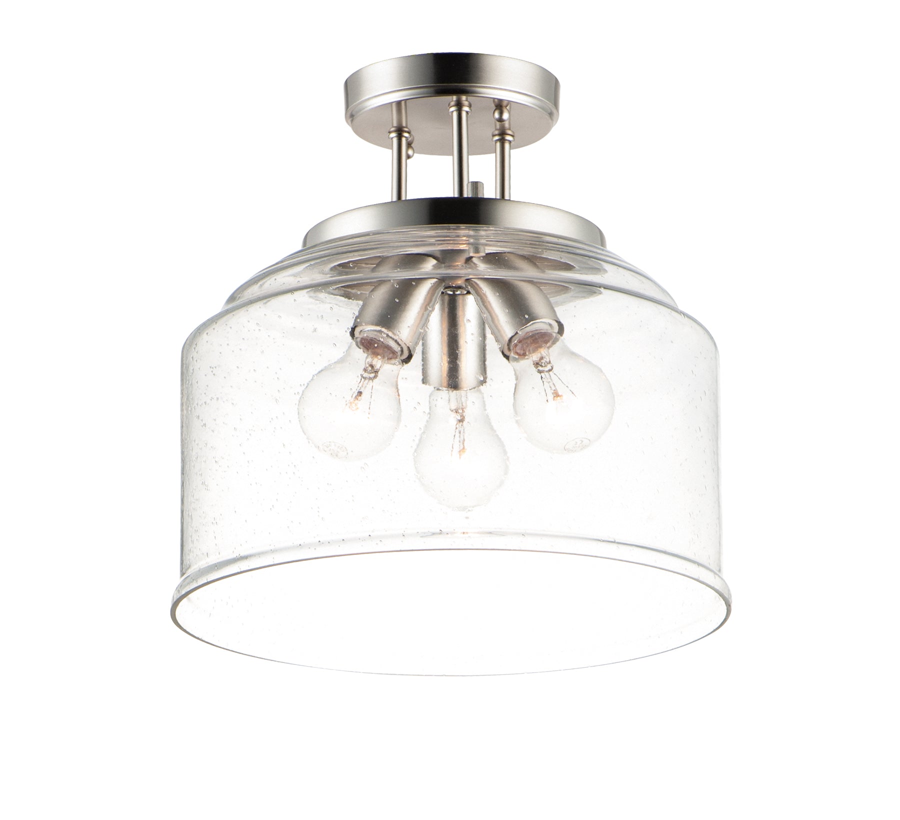 Acadia 3-Light Semi-Flush Mount Satin Nickel by Maxim Lighting