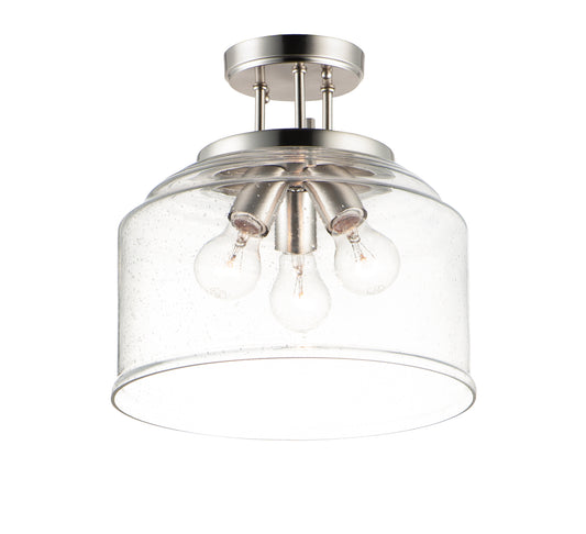 Acadia 3-Light Semi-Flush Mount Satin Nickel by Maxim Lighting