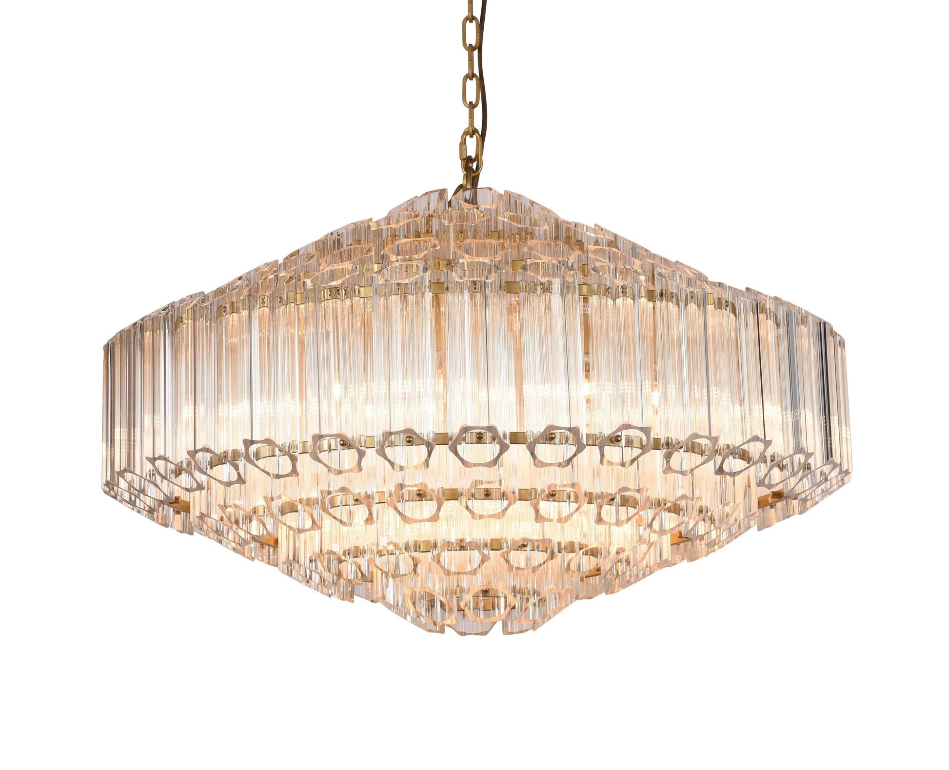 Miami Chandelier 16-Light in Antique brass 1230AB by StarFire Crystal