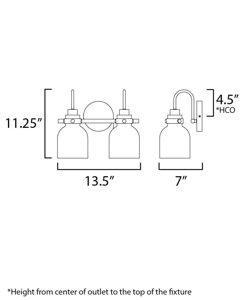 Milk 2-Light Bath Vanity Polished Chrome by Maxim Lighting