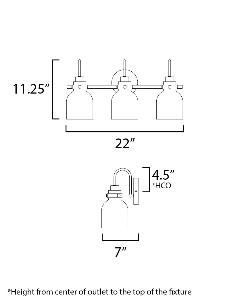 Milk 3-Light Bath Vanity Polished Chrome by Maxim Lighting