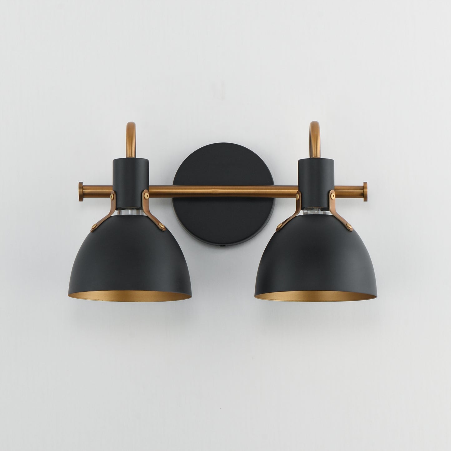 Dusk 2-Light Wall Sconce Black/Antique Brass by Maxim Lighting