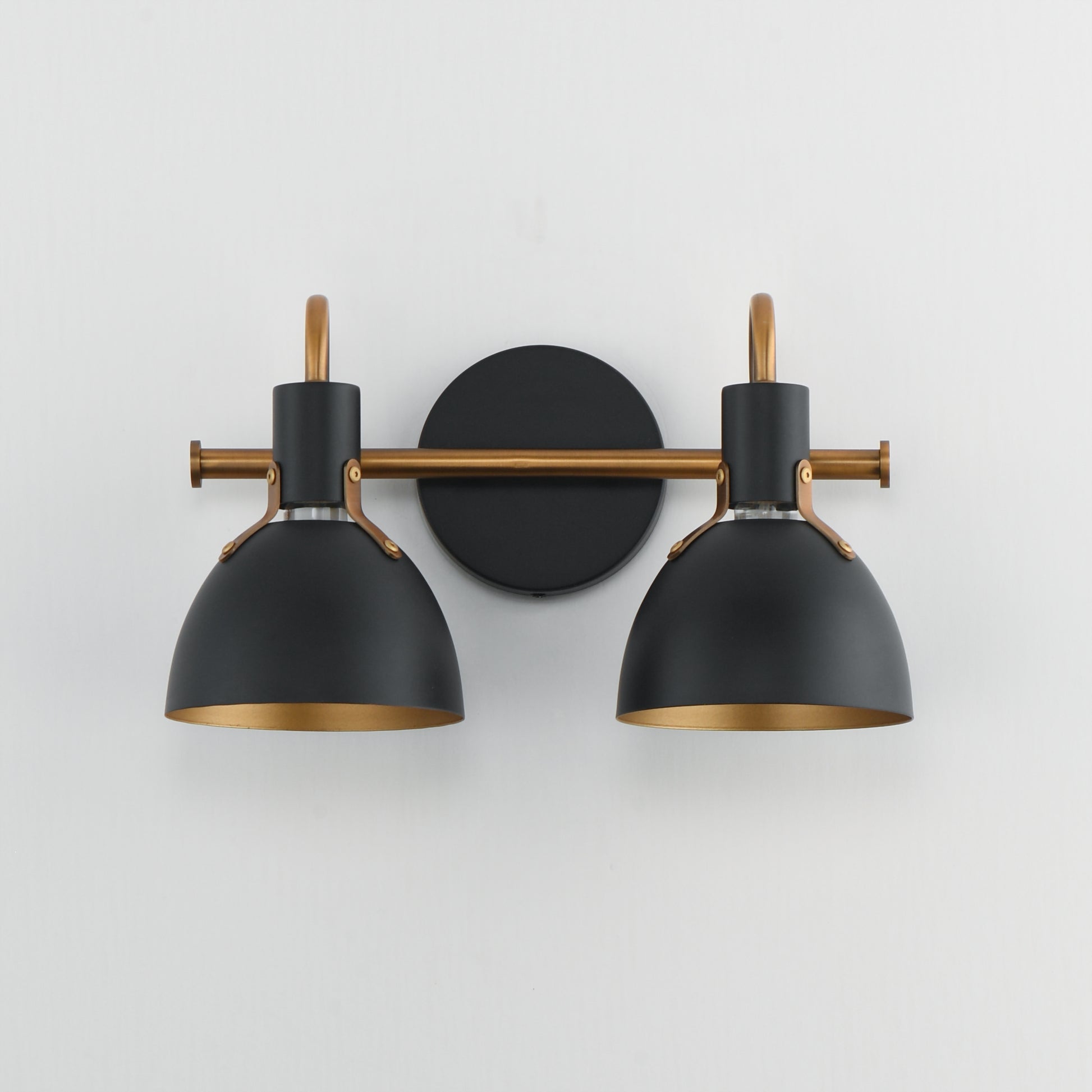 Dusk 2-Light Wall Sconce Black/Antique Brass by Maxim Lighting