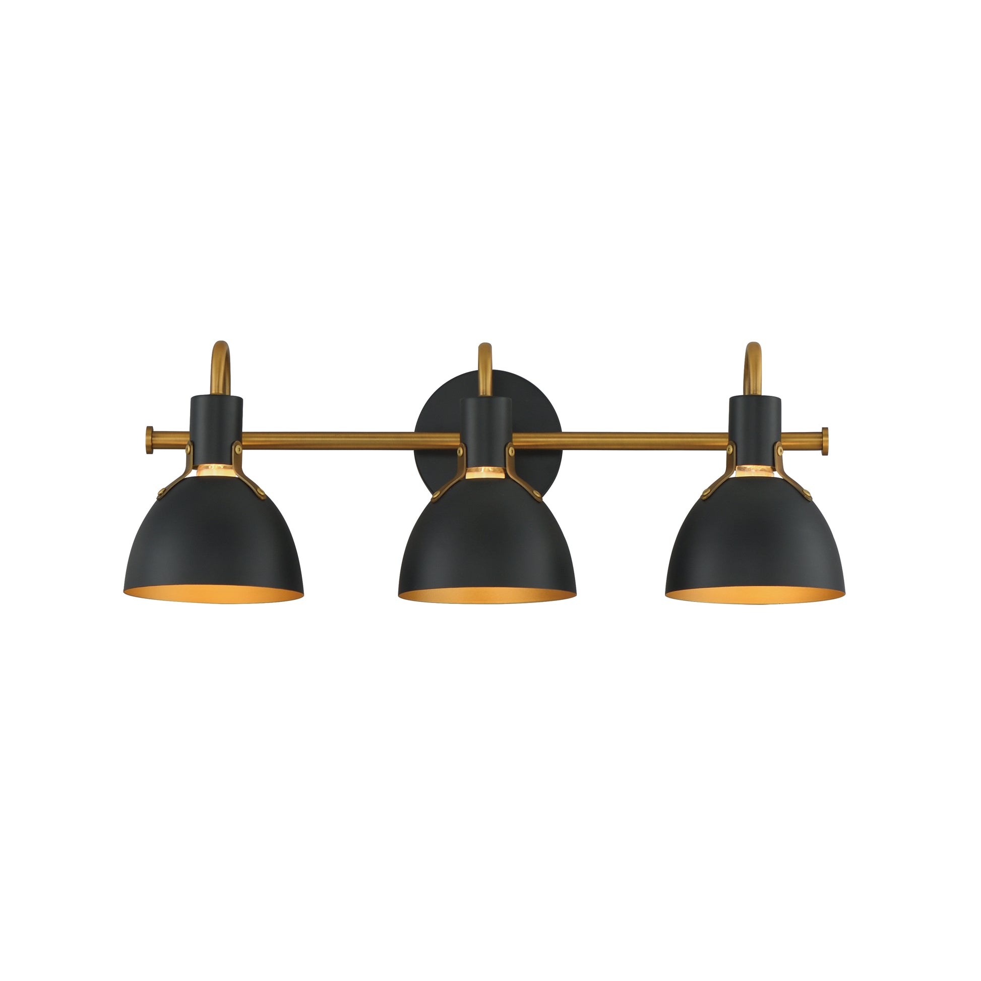 Dusk 3-Light Wall Sconce Black/Antique Brass by Maxim Lighting