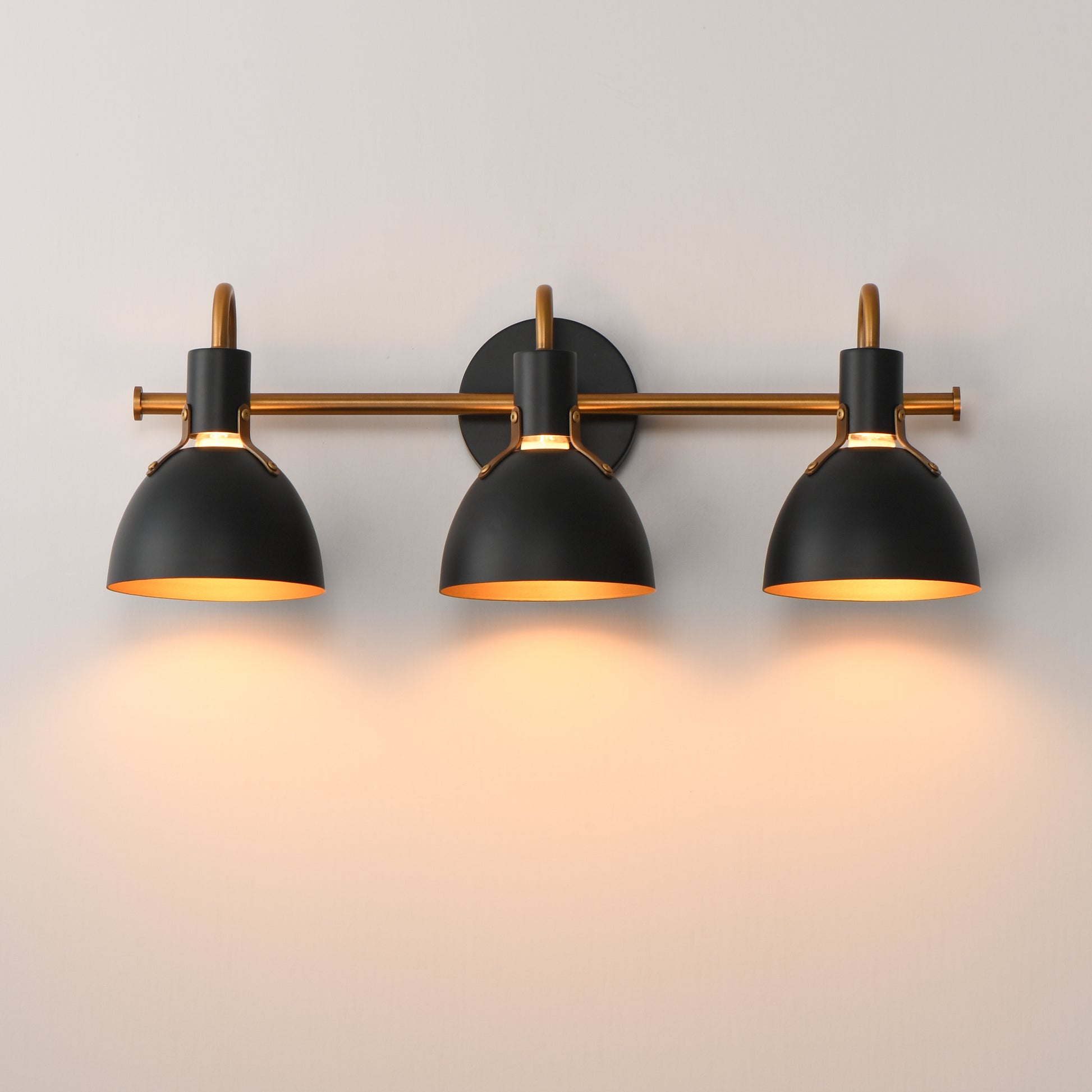 Dusk 3-Light Wall Sconce Black/Antique Brass by Maxim Lighting