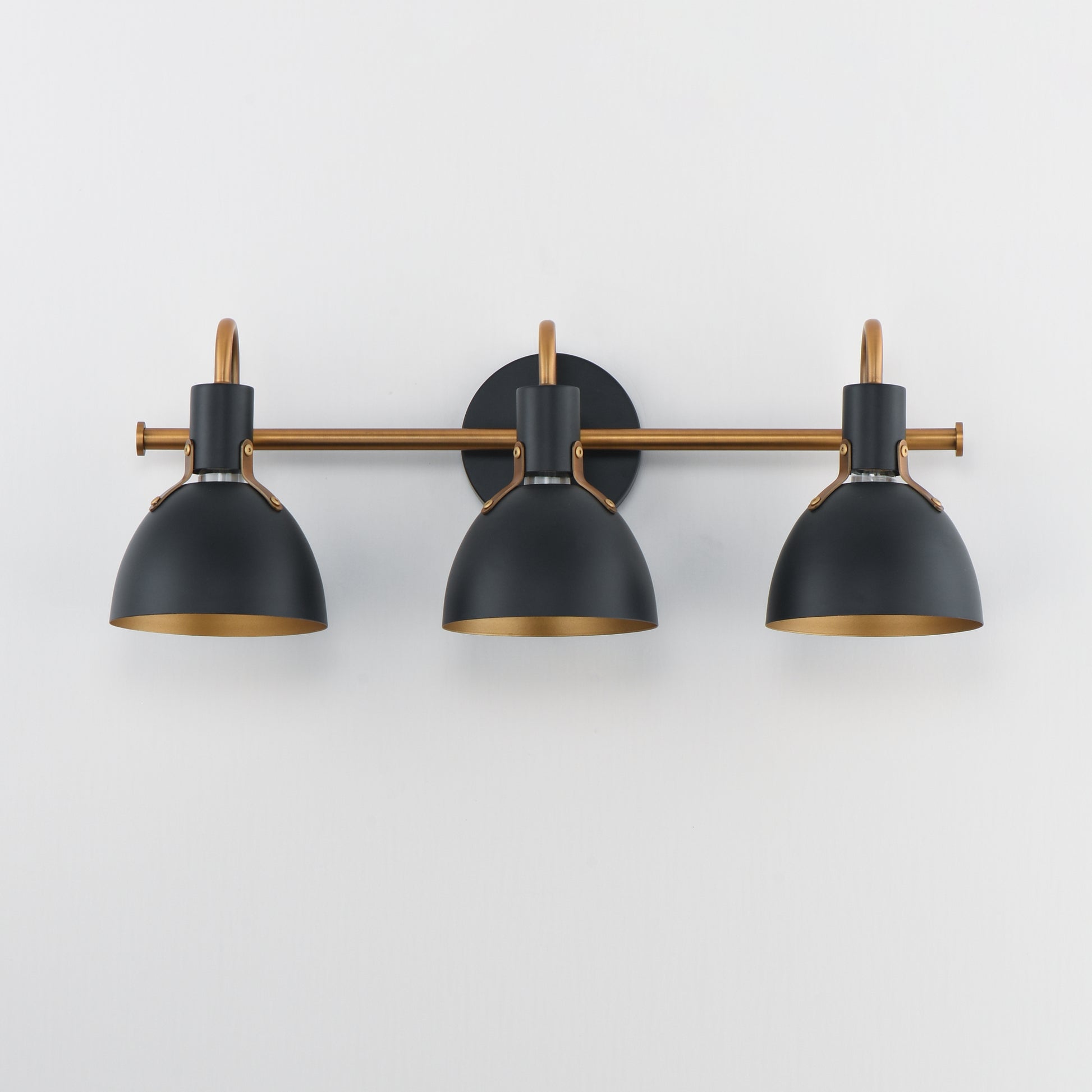 Dusk 3-Light Wall Sconce Black/Antique Brass by Maxim Lighting