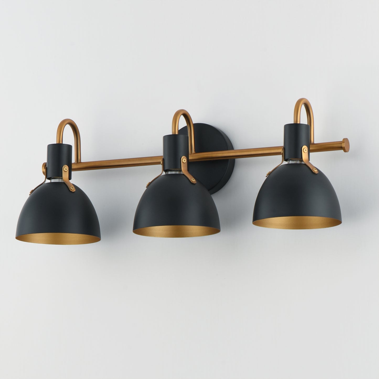 Dusk 3-Light Wall Sconce Black/Antique Brass by Maxim Lighting