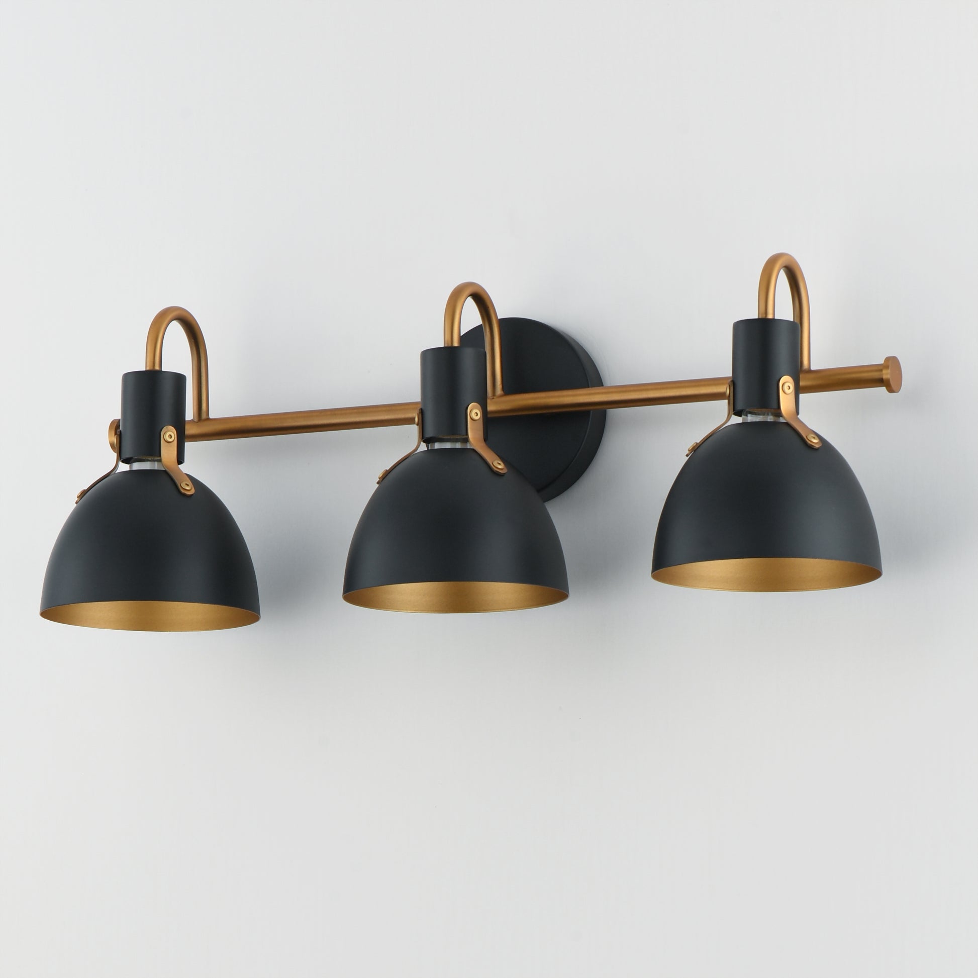 Dusk 3-Light Wall Sconce Black/Antique Brass by Maxim Lighting