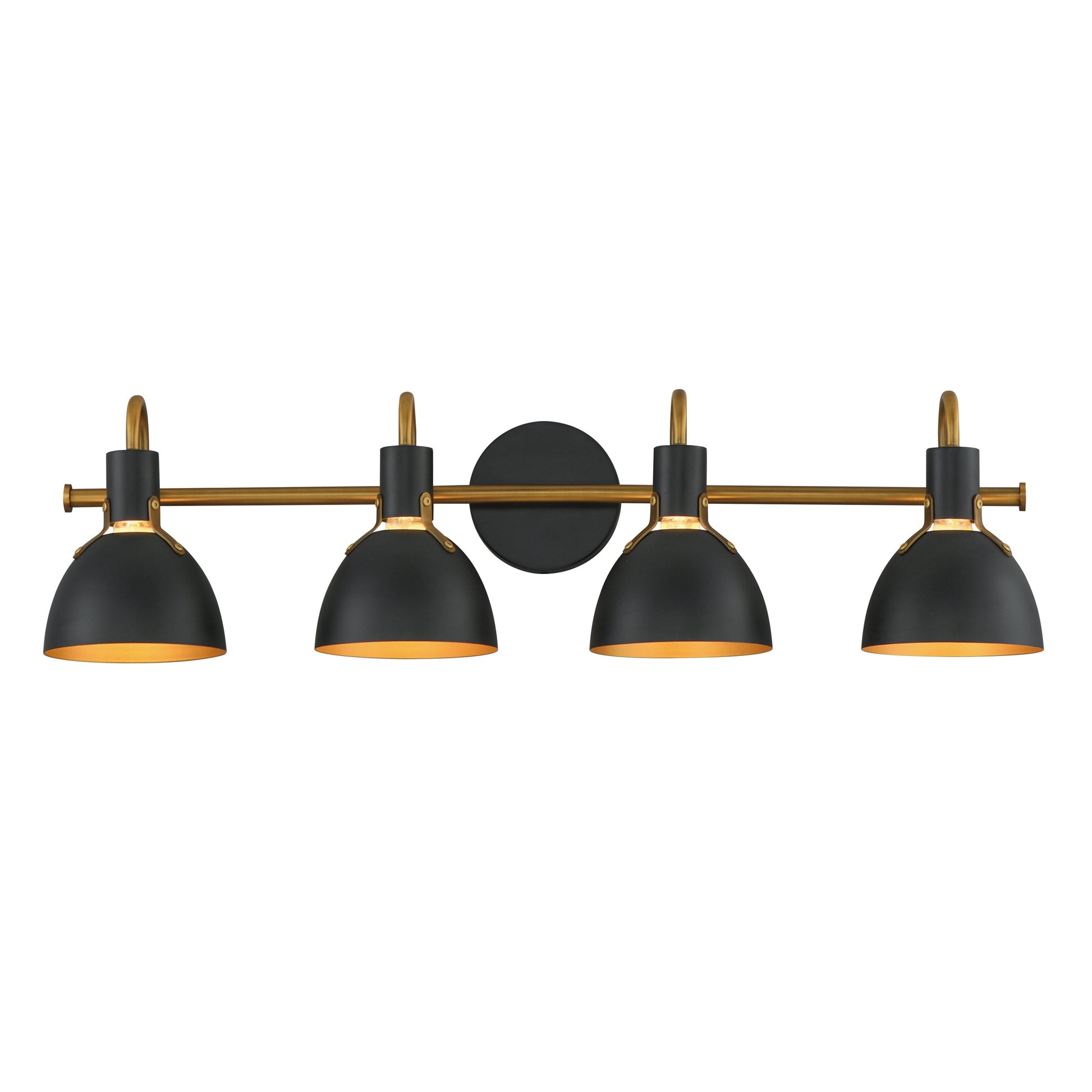 Dusk 4-Light Wall Sconce Black/Antique Brass by Maxim Lighting