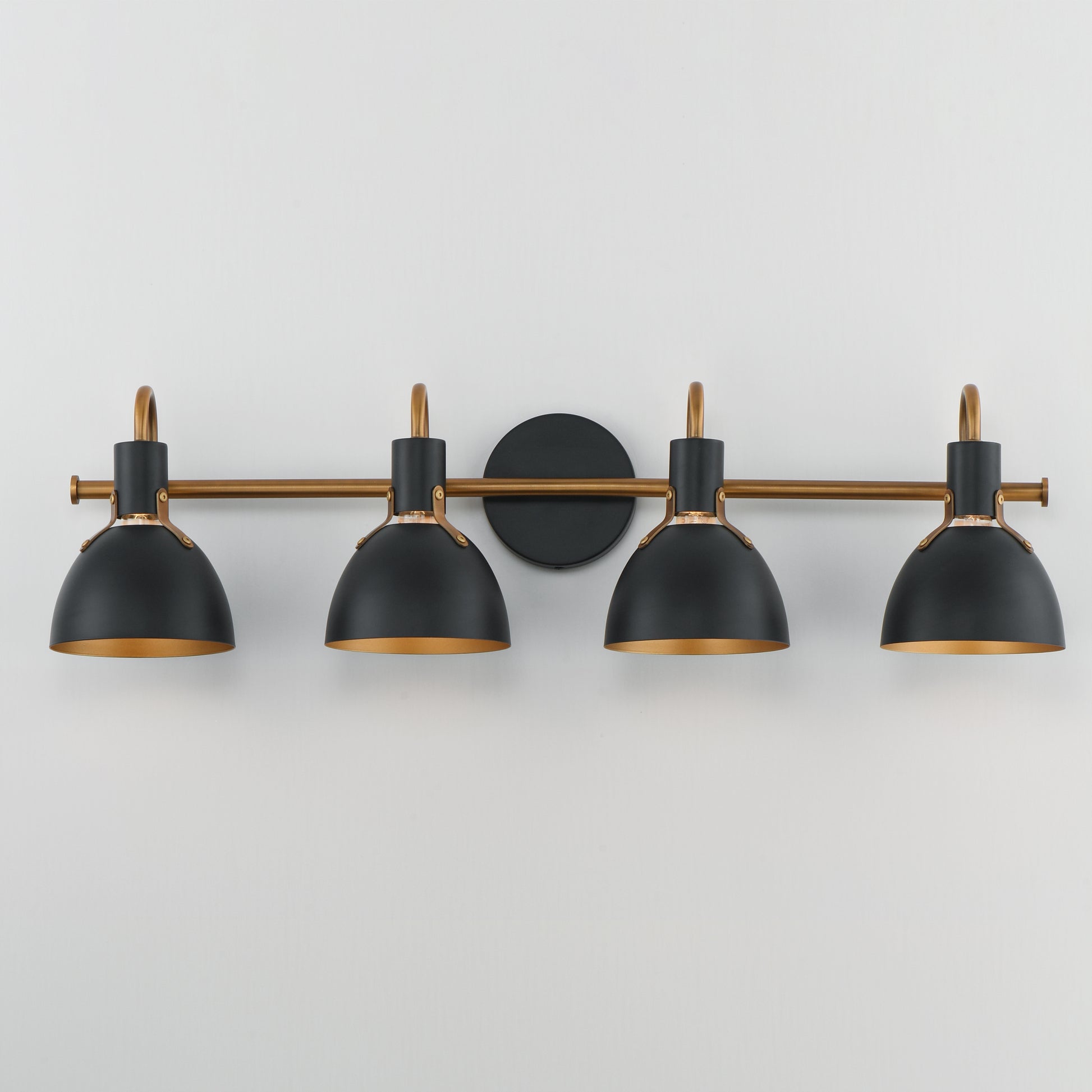 Dusk 4-Light Wall Sconce Black/Antique Brass by Maxim Lighting