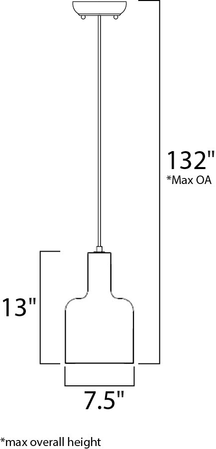 Crete LED Pendant Polished Chrome by Maxim Lighting