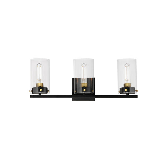 Pinn 3-Light Bath Vanity Black/Satin Brass by Maxim Lighting