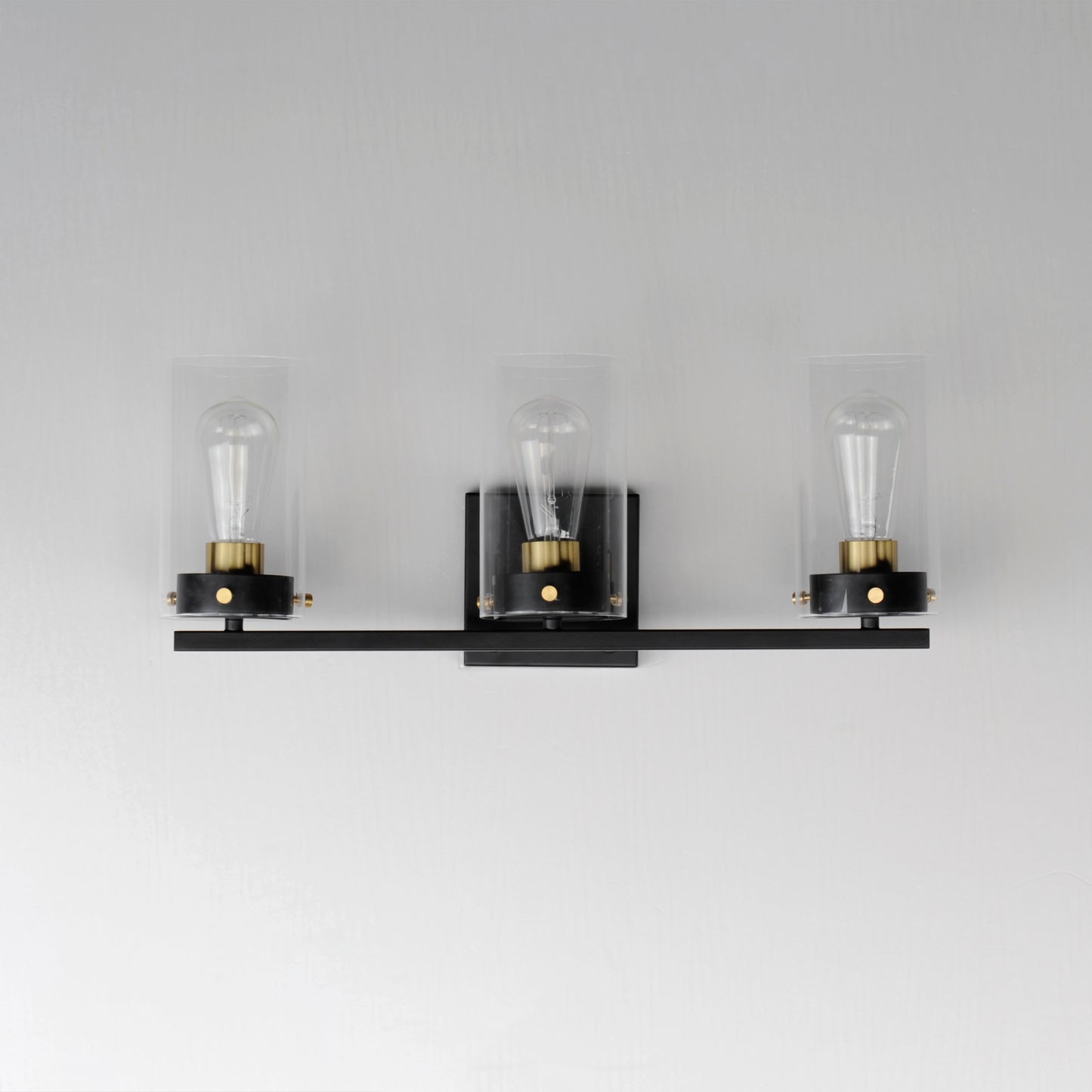 Pinn 3-Light Bath Vanity Black/Satin Brass by Maxim Lighting