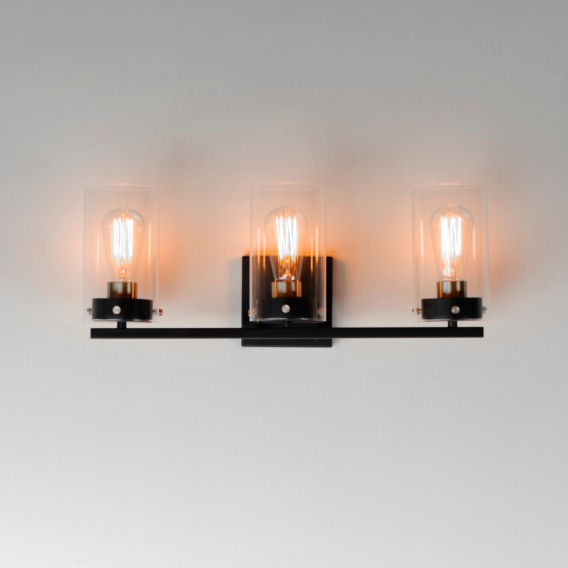 Pinn 3-Light Bath Vanity Black/Satin Brass by Maxim Lighting