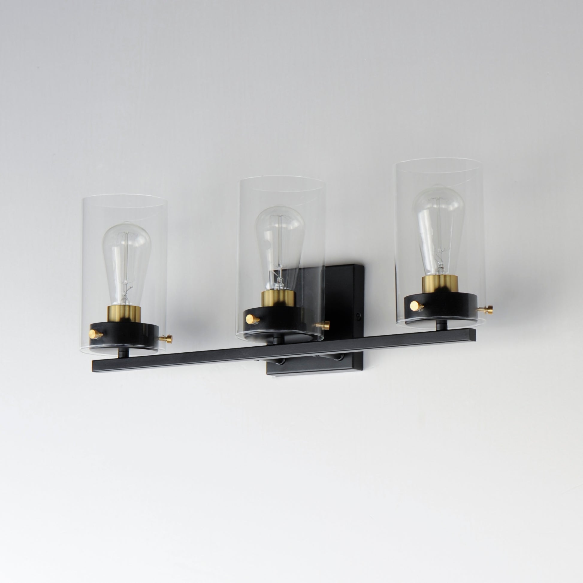 Pinn 3-Light Bath Vanity Black/Satin Brass by Maxim Lighting