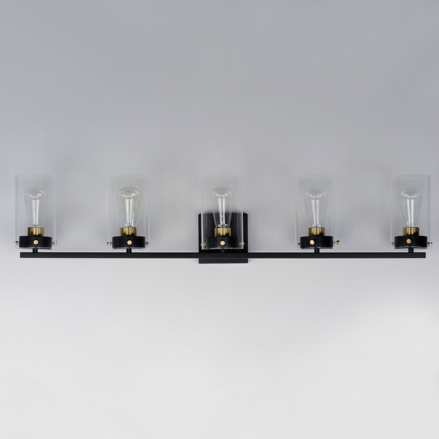Pinn 5-Light Bath Vanity Black/Satin Brass by Maxim Lighting