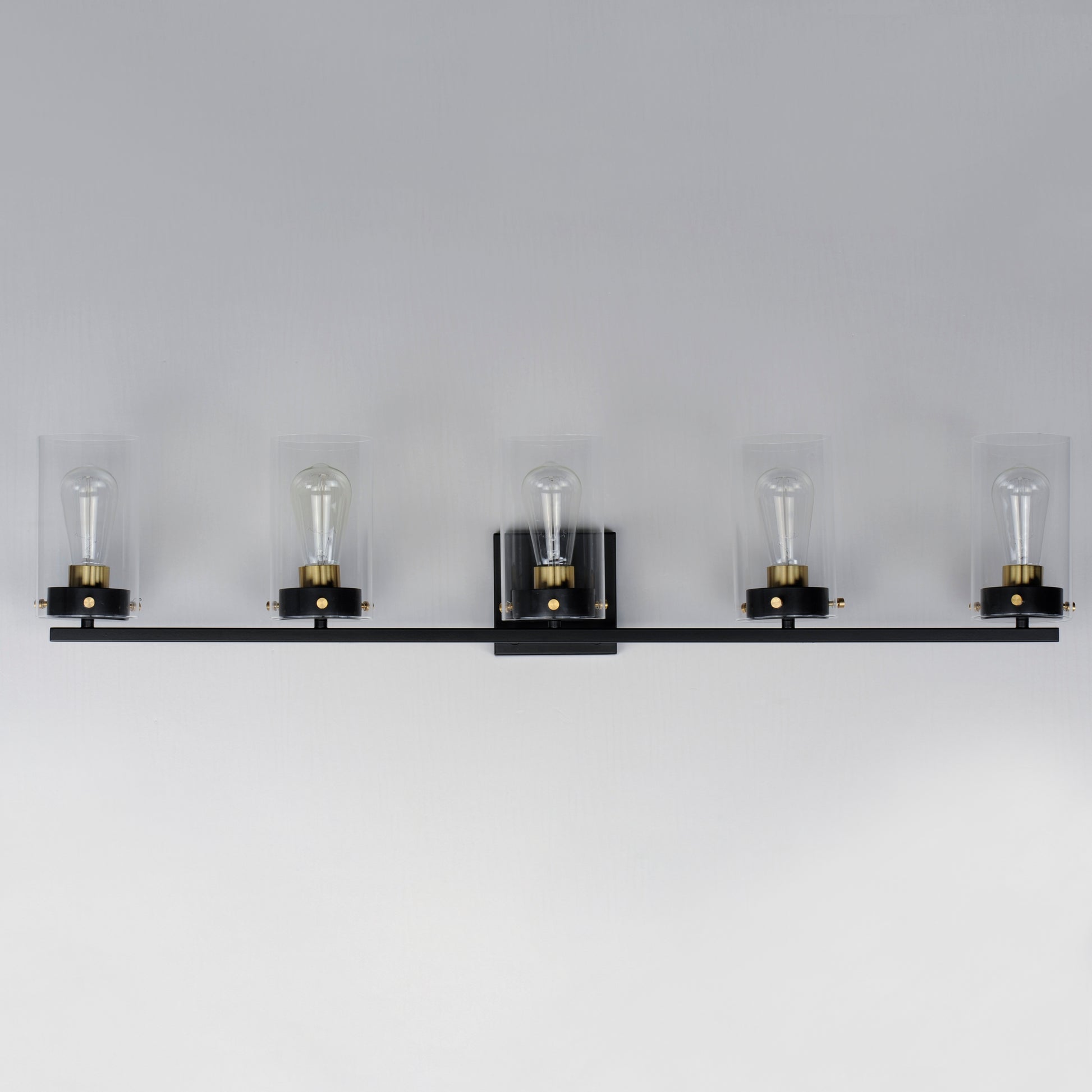 Pinn 5-Light Bath Vanity Black/Satin Brass by Maxim Lighting