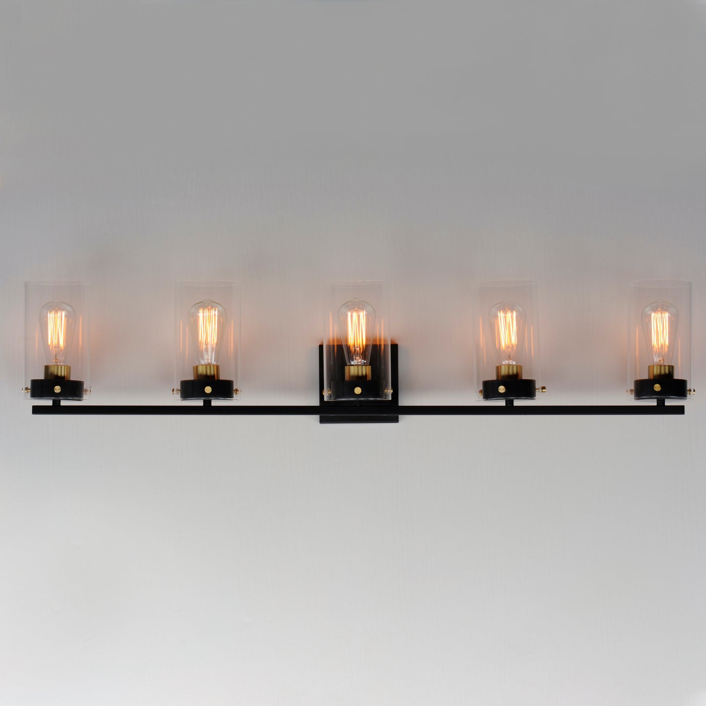 Pinn 5-Light Bath Vanity Black/Satin Brass by Maxim Lighting