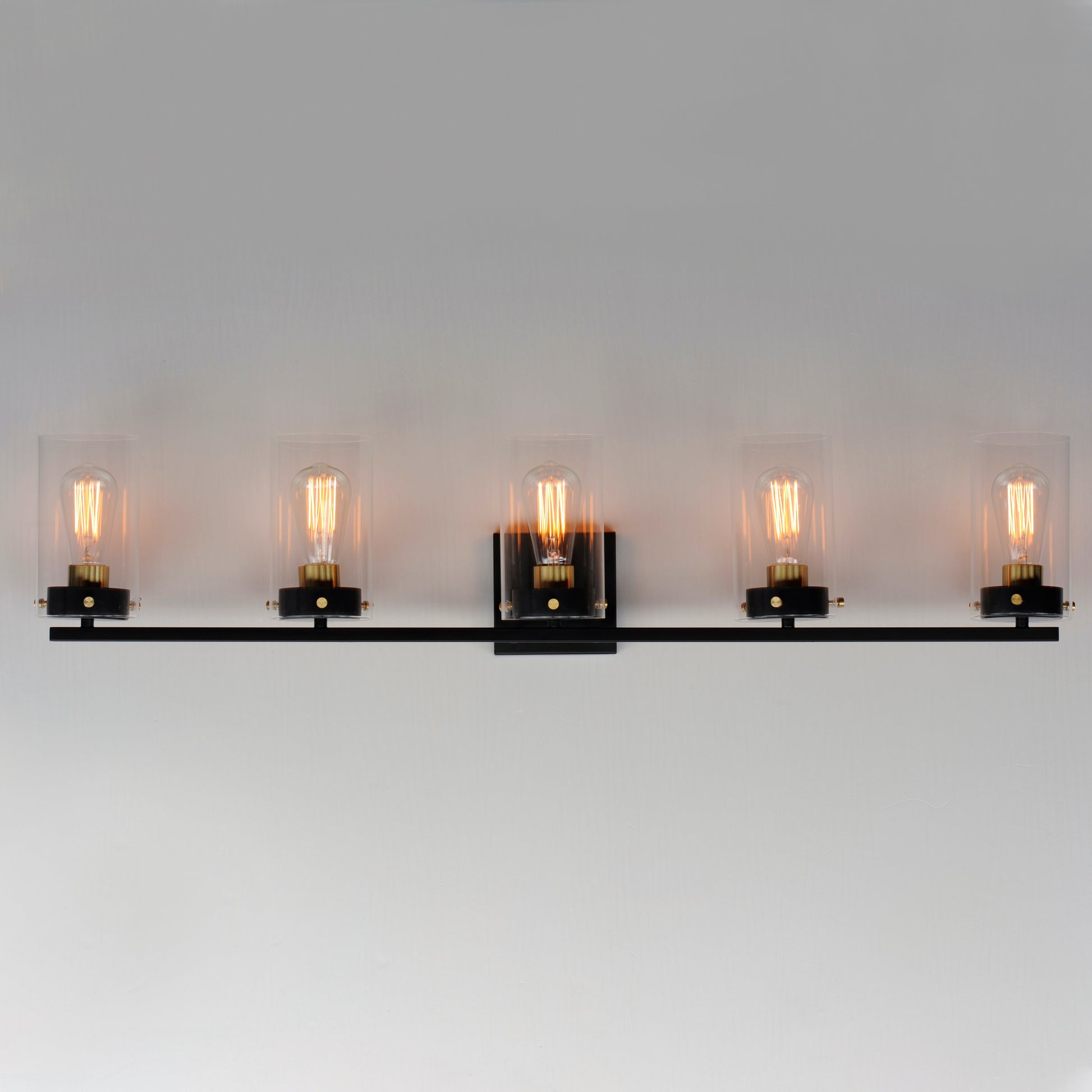 Pinn 5-Light Bath Vanity Black/Satin Brass by Maxim Lighting