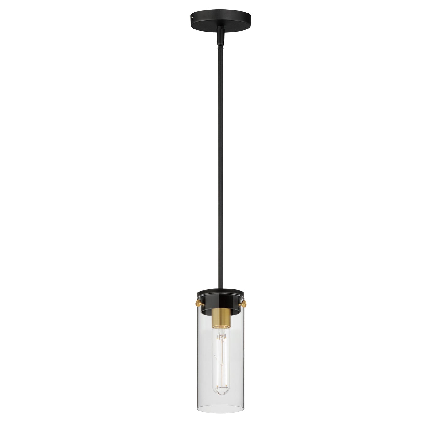 Pinn Mini Pendant Black/Satin Brass by Maxim Lighting