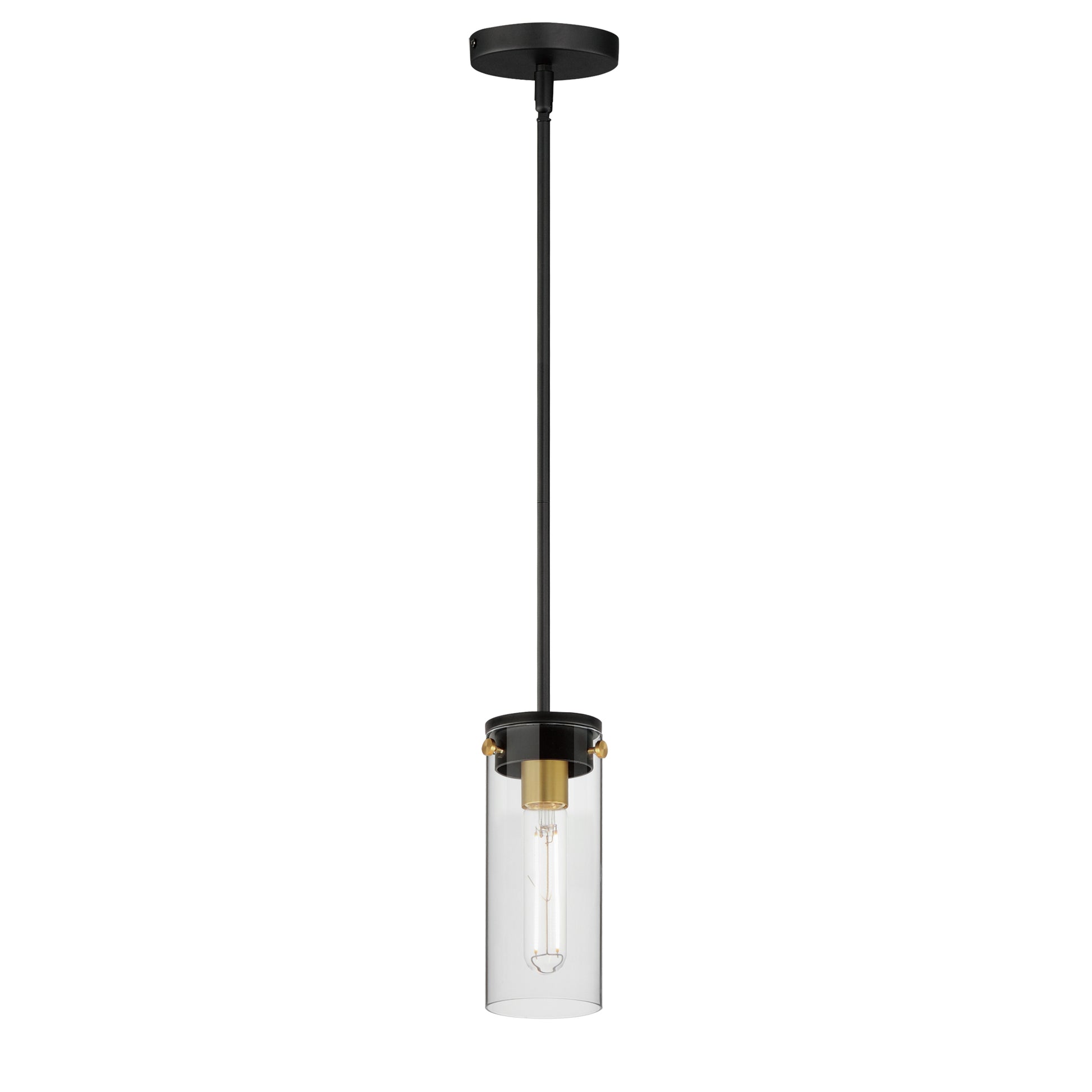 Pinn Mini Pendant Black/Satin Brass by Maxim Lighting