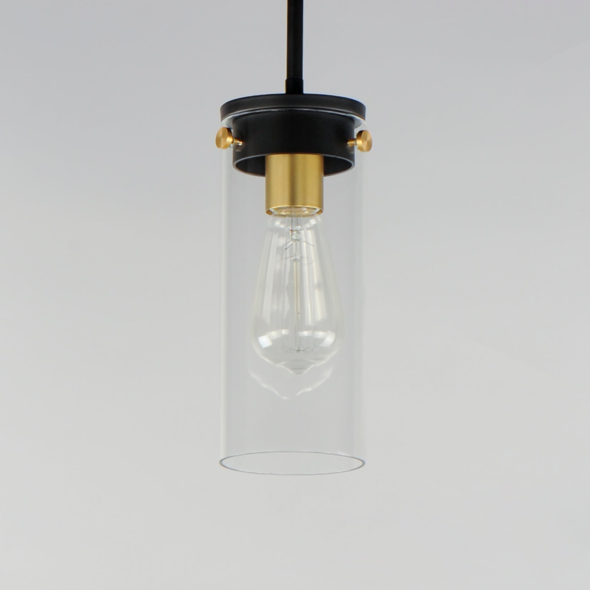 Pinn Mini Pendant Black/Satin Brass by Maxim Lighting