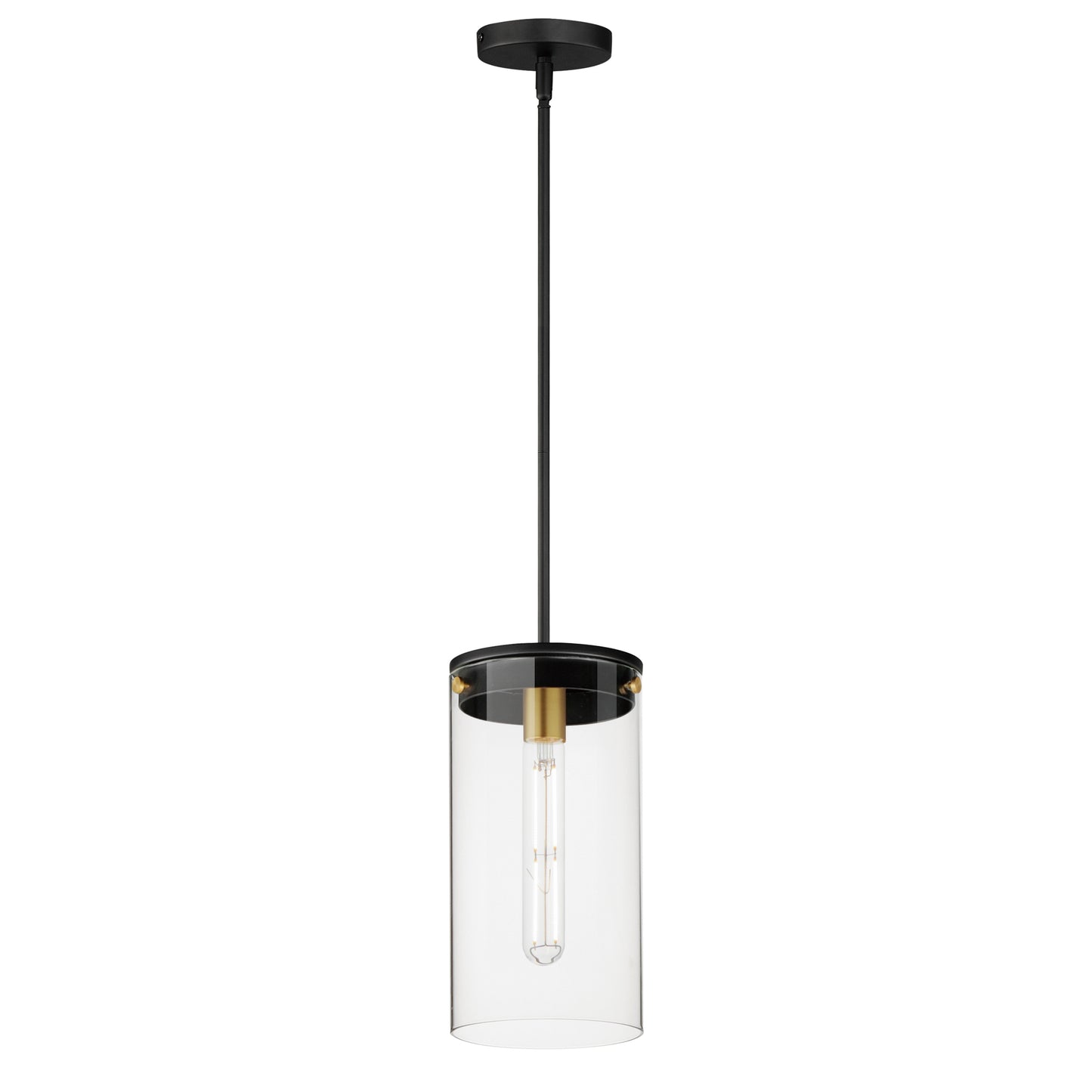 Pinn Large Pendant Black/Satin Brass by Maxim Lighting