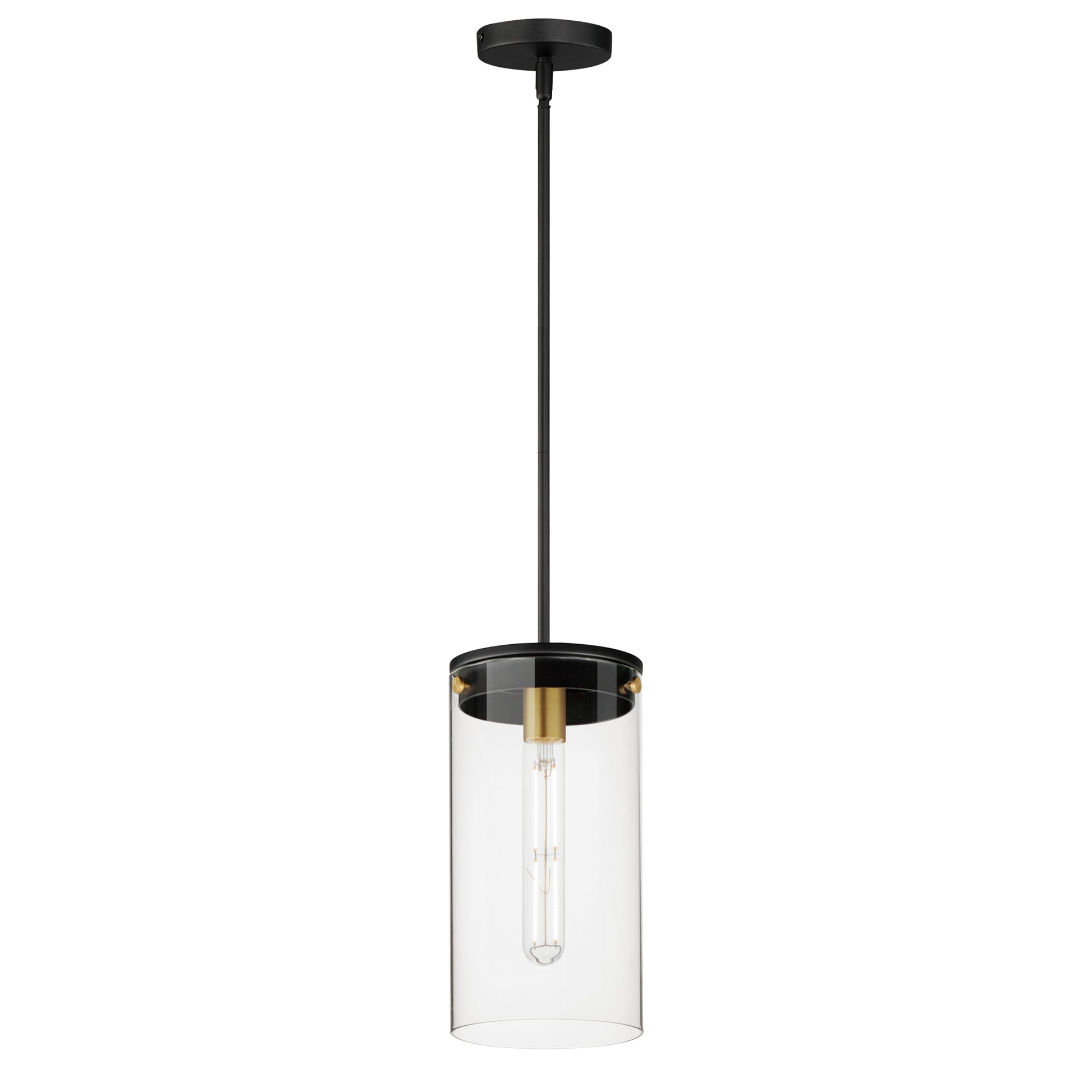 Pinn Large Pendant Black/Satin Brass by Maxim Lighting