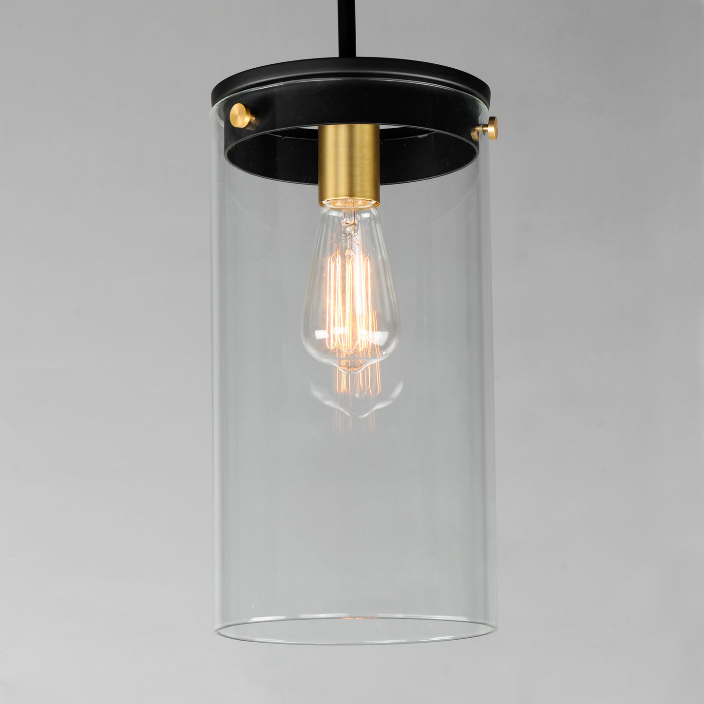 Pinn Large Pendant Black/Satin Brass by Maxim Lighting
