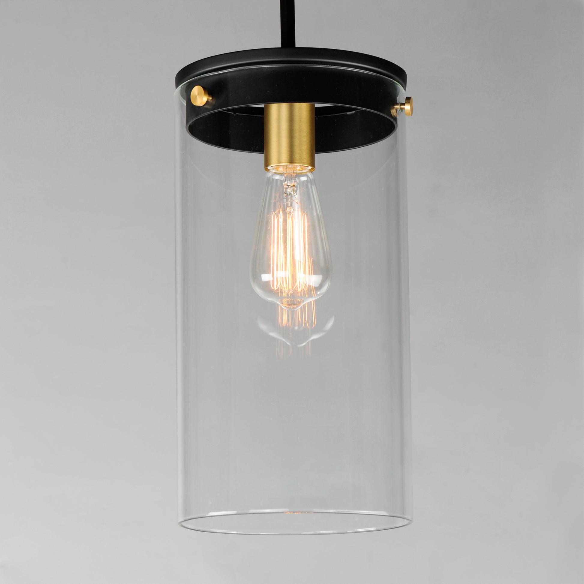 Pinn Large Pendant Black/Satin Brass by Maxim Lighting