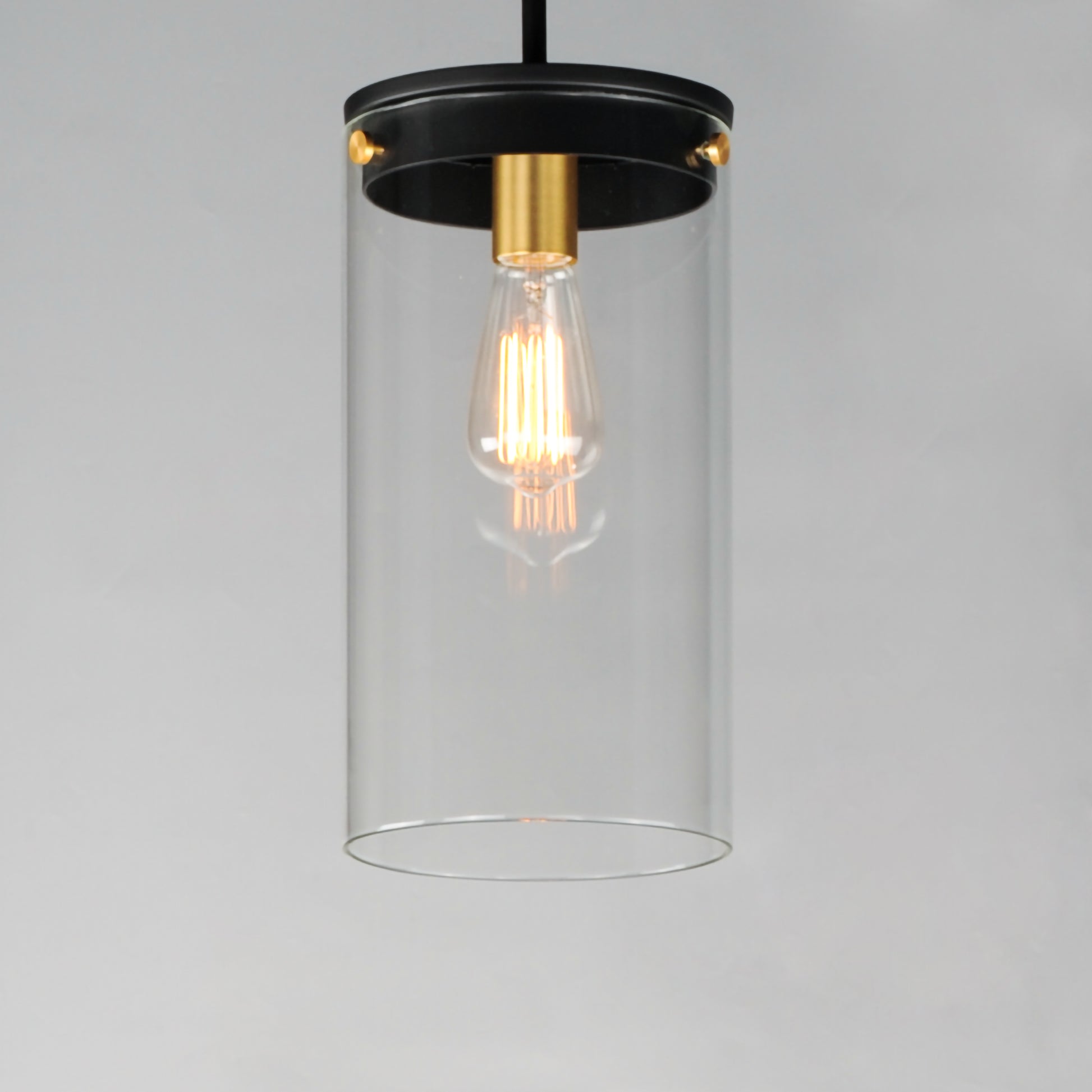Pinn Large Pendant Black/Satin Brass by Maxim Lighting