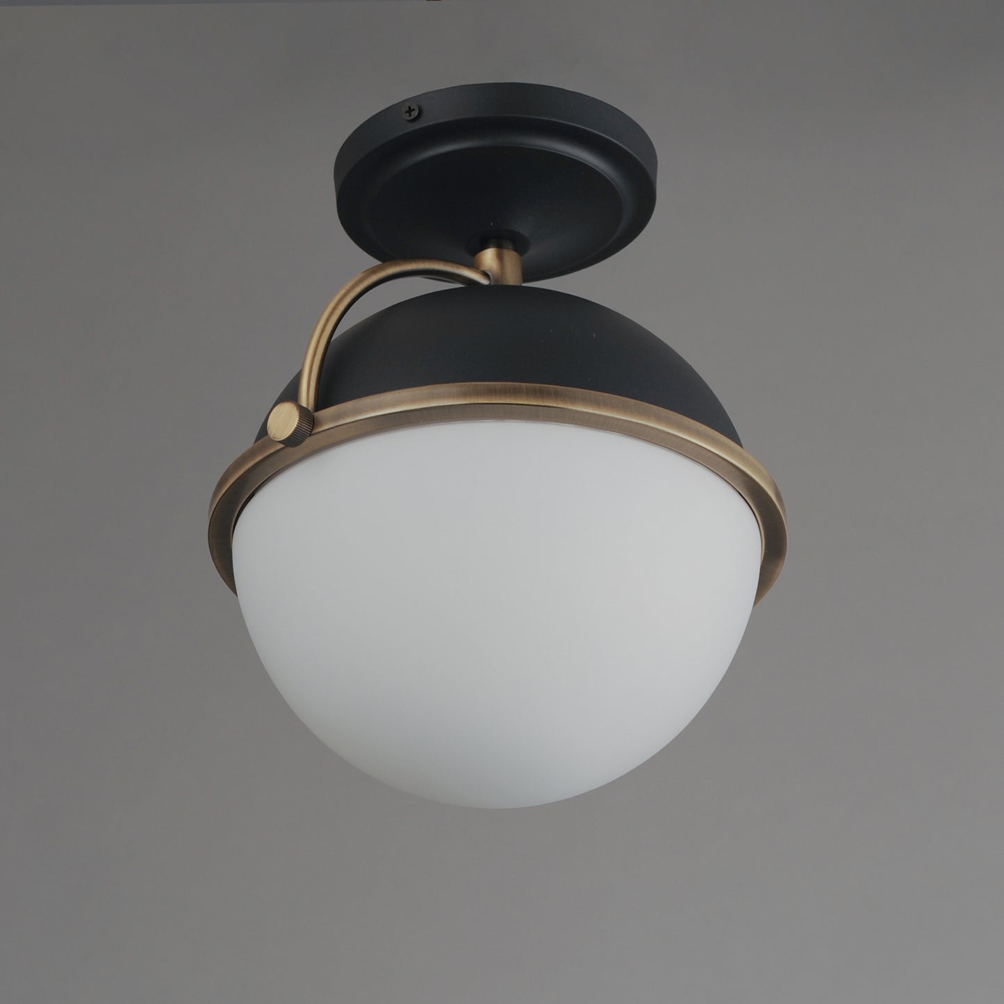 Duke Semi Flush Mount Black/Weathered Brass by Maxim Lighting