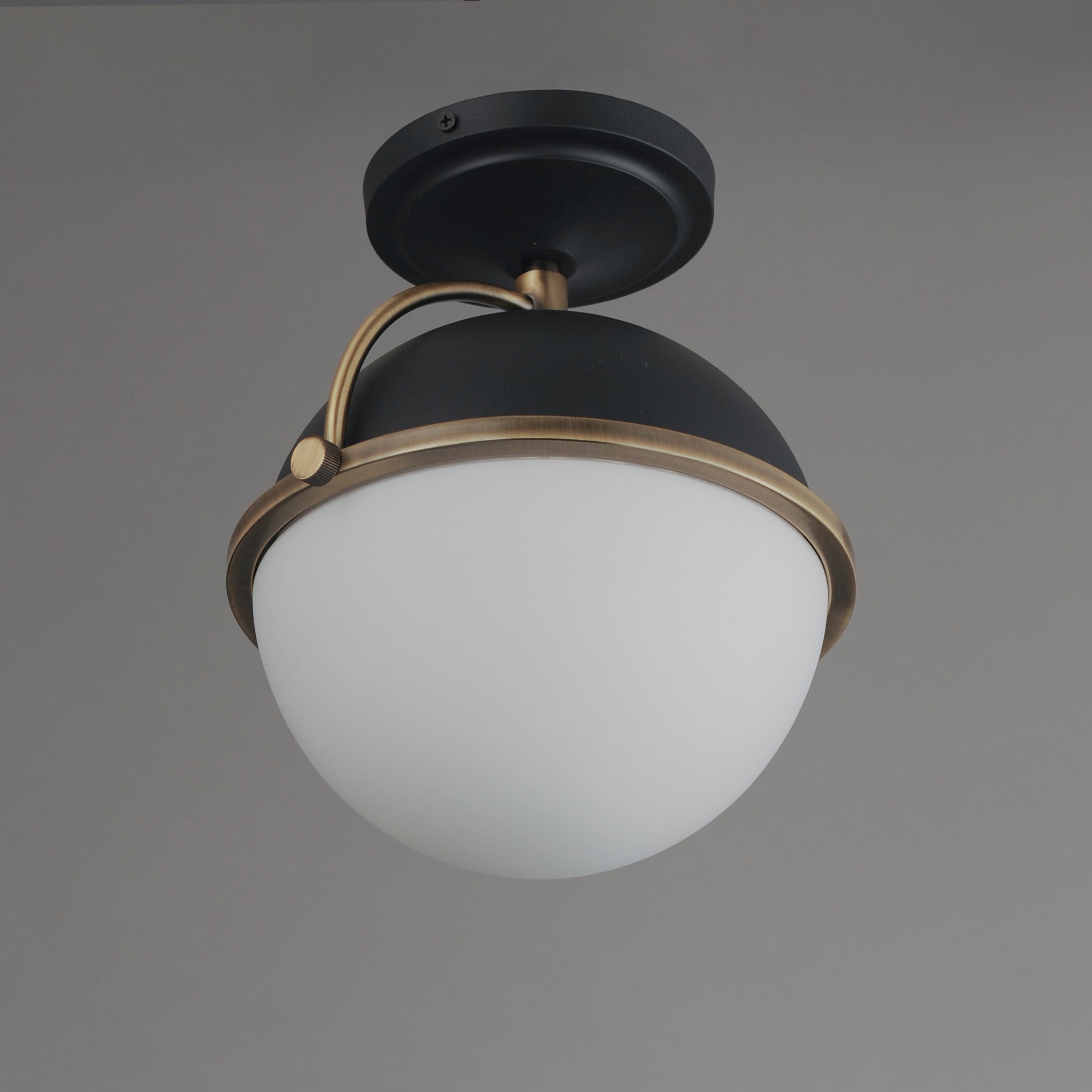 Duke Semi Flush Mount Black/Weathered Brass by Maxim Lighting