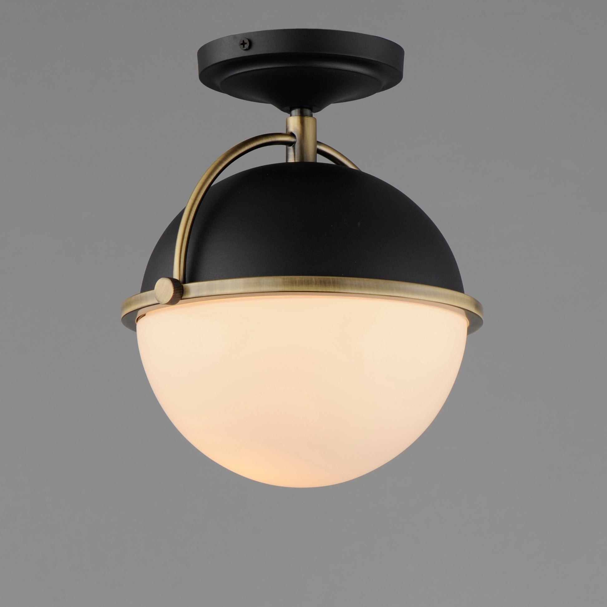 Duke Semi Flush Mount Black/Weathered Brass by Maxim Lighting