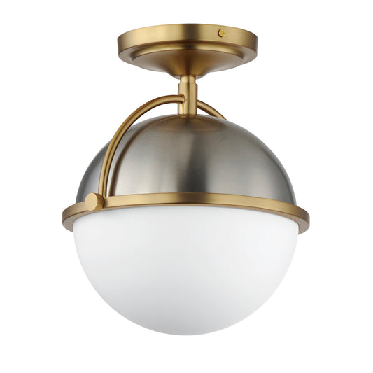 Duke Semi Flush Mount Satin Nickel/Satin Brass by Maxim Lighting