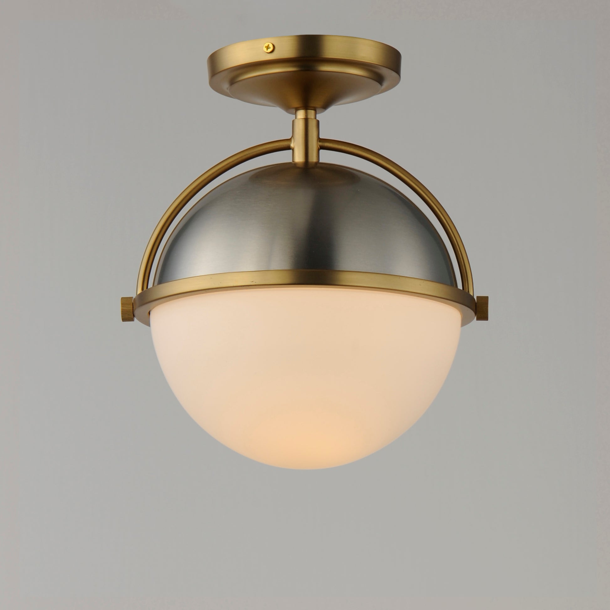 Duke Semi Flush Mount Satin Nickel/Satin Brass by Maxim Lighting