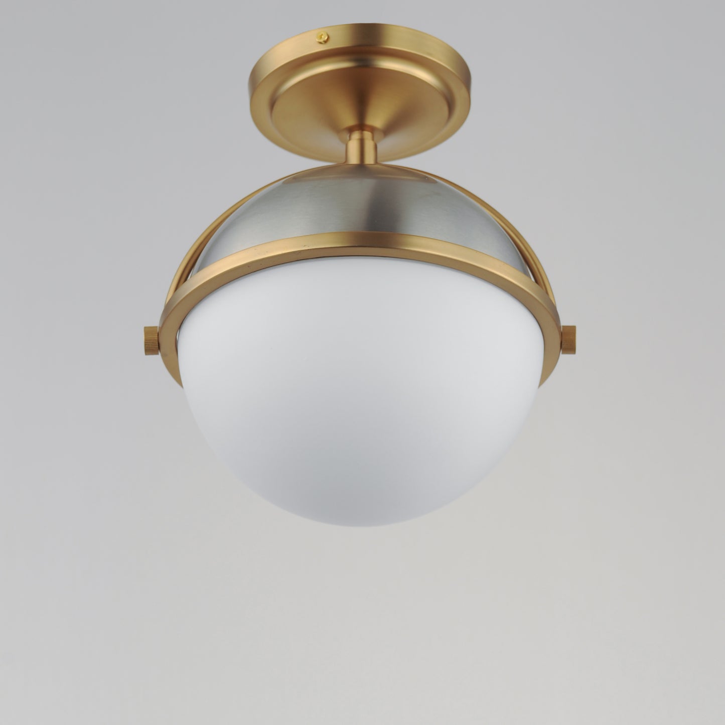 Duke Semi Flush Mount Satin Nickel/Satin Brass by Maxim Lighting
