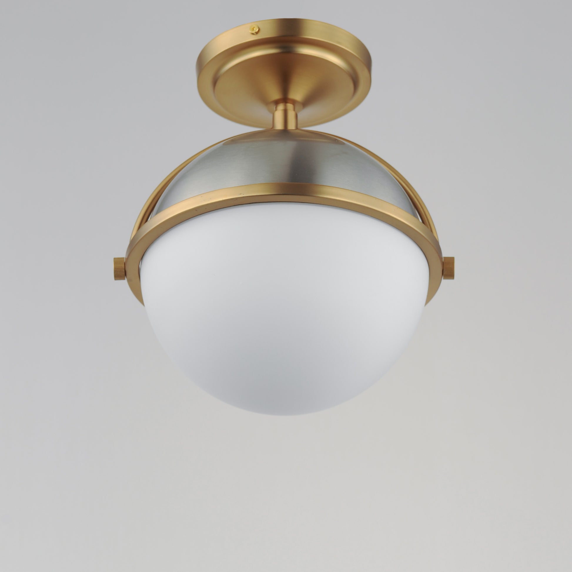 Duke Semi Flush Mount Satin Nickel/Satin Brass by Maxim Lighting