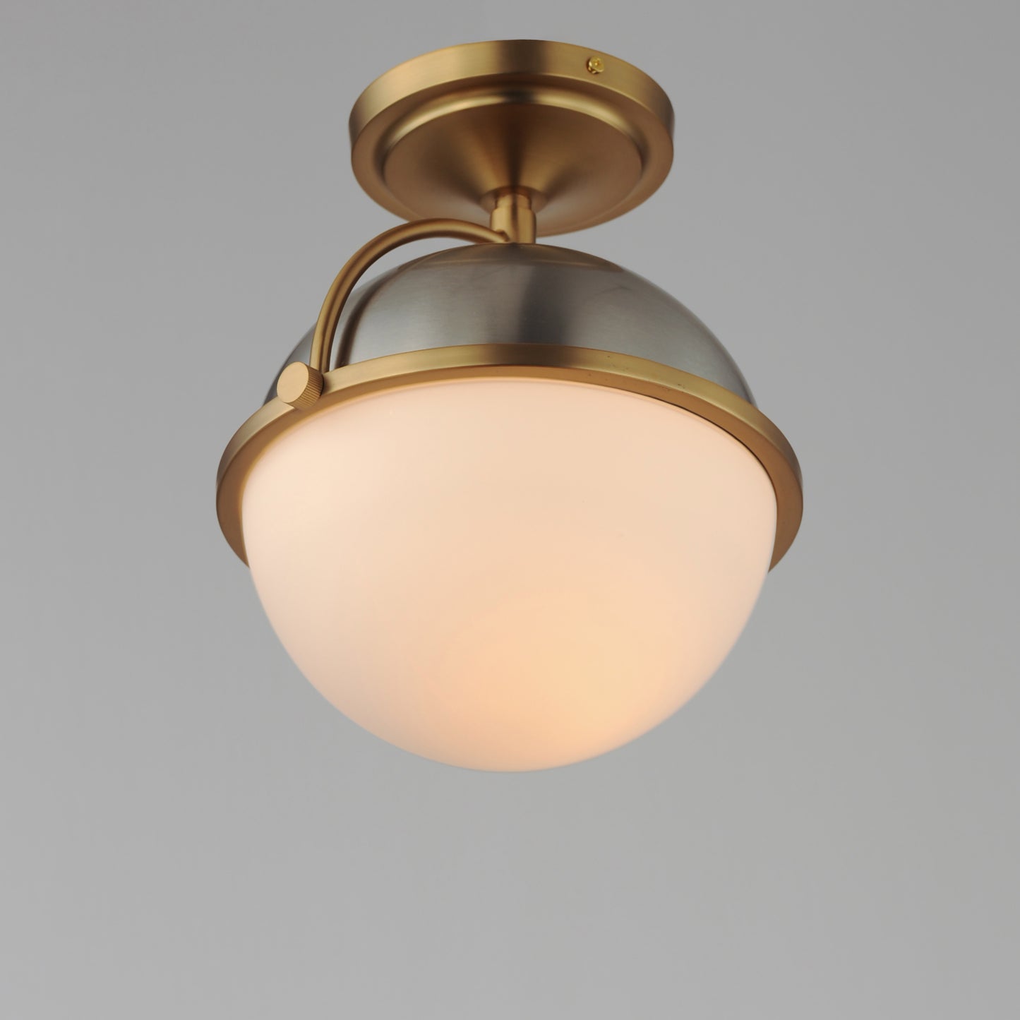 Duke Semi Flush Mount Satin Nickel/Satin Brass by Maxim Lighting