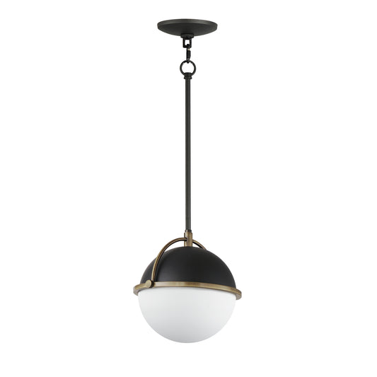 Duke 10" Pendant Black/Weathered Brass by Maxim Lighting
